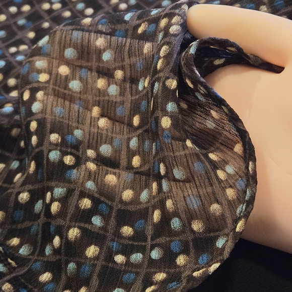 Covington Brown w/ Polka Dots Blouse Sheer Flutter Sleeves Women size 20W - Picture 9 of 11